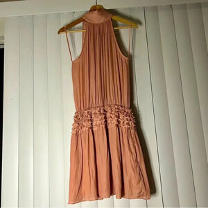 NWT DO+BE Powder Rose Smocked Mini Dress
